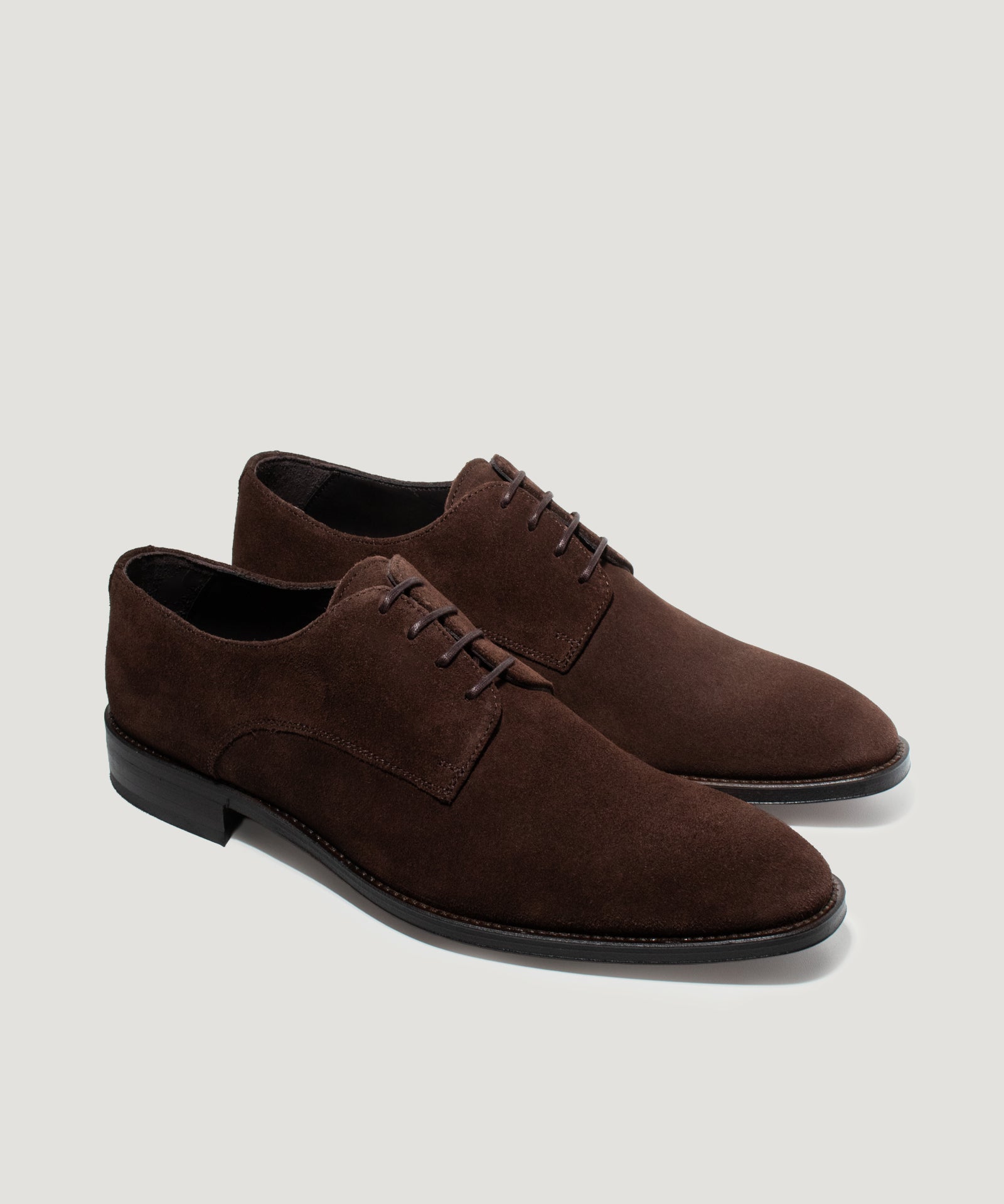 SOCI3TY Limited Fashion Plain toe derby veterschoen suède donkerbruin - THE SOCIETY SHOP