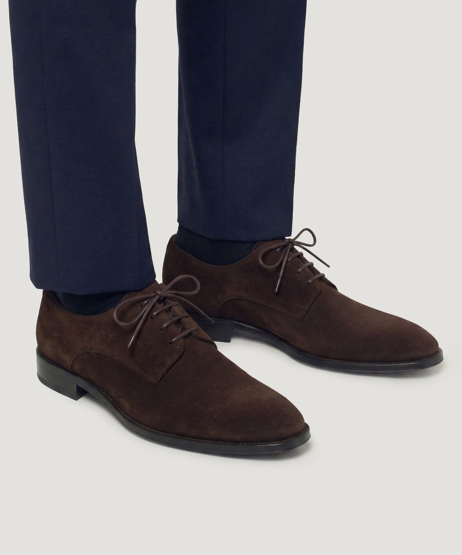 SOCI3TY Limited Fashion Plain toe derby veterschoen suède donkerbruin - THE SOCIETY SHOP