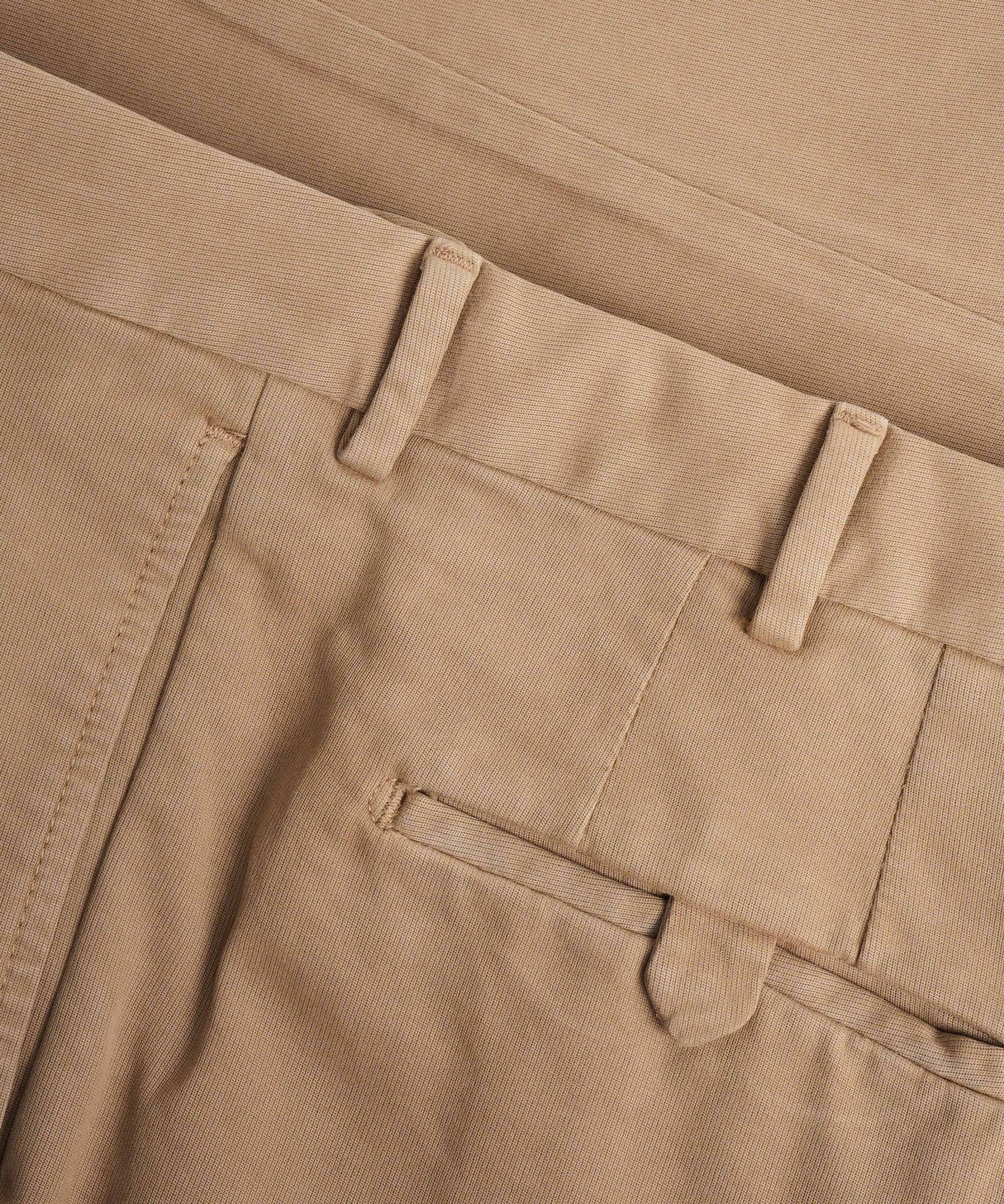 SOCI3TY Pleated pantalon Supima cotton stretch camel - THE SOCIETY SHOP