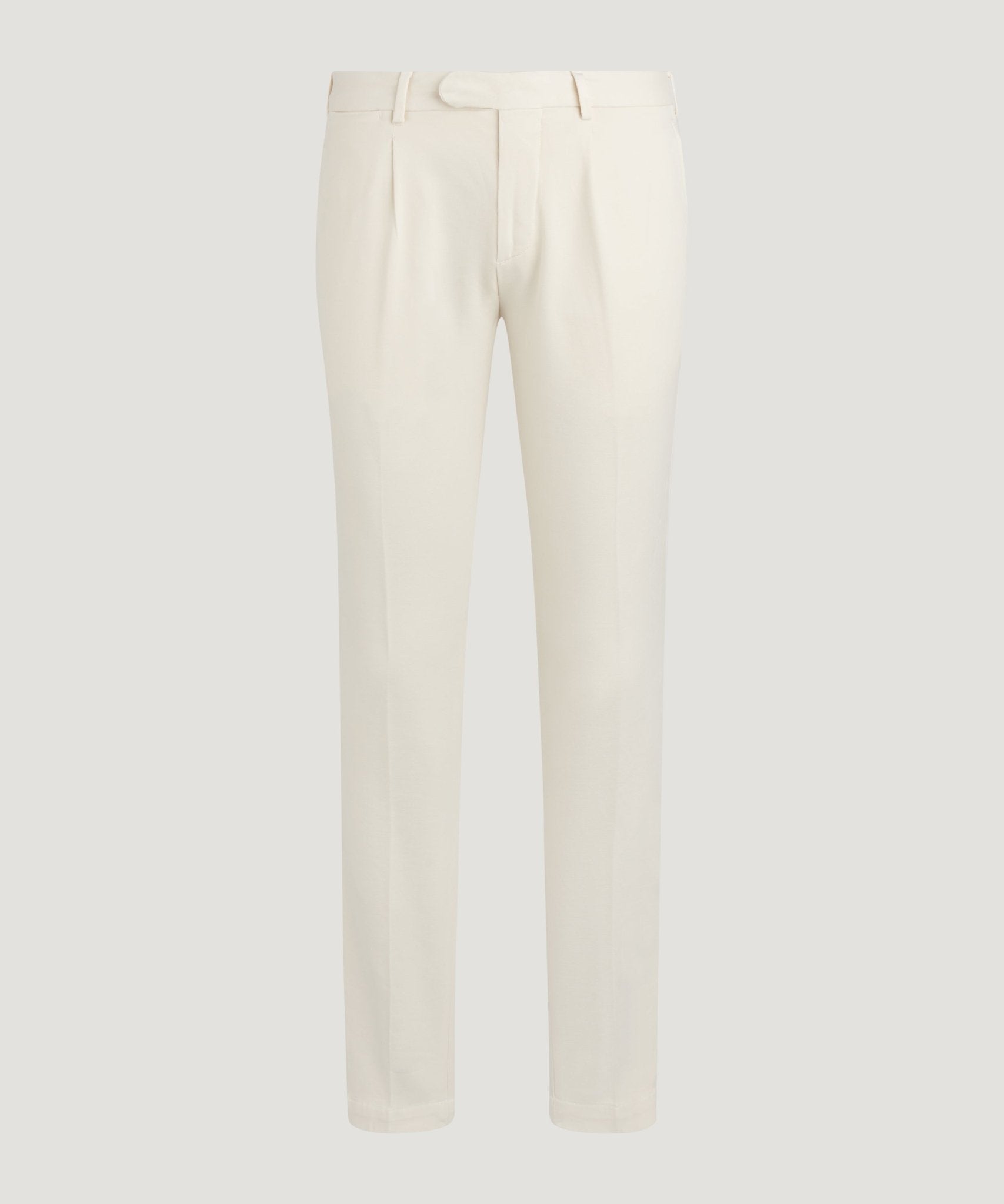 SOCI3TY Pleated pantalon Supima cotton stretch off - white - THE SOCIETY SHOP
