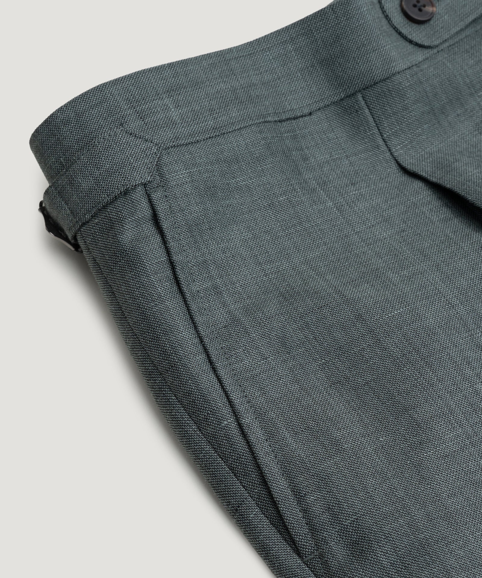 SOCI3TY Limited Fashion Pleated pantalon wol/linnen donkergroen - THE SOCIETY SHOP