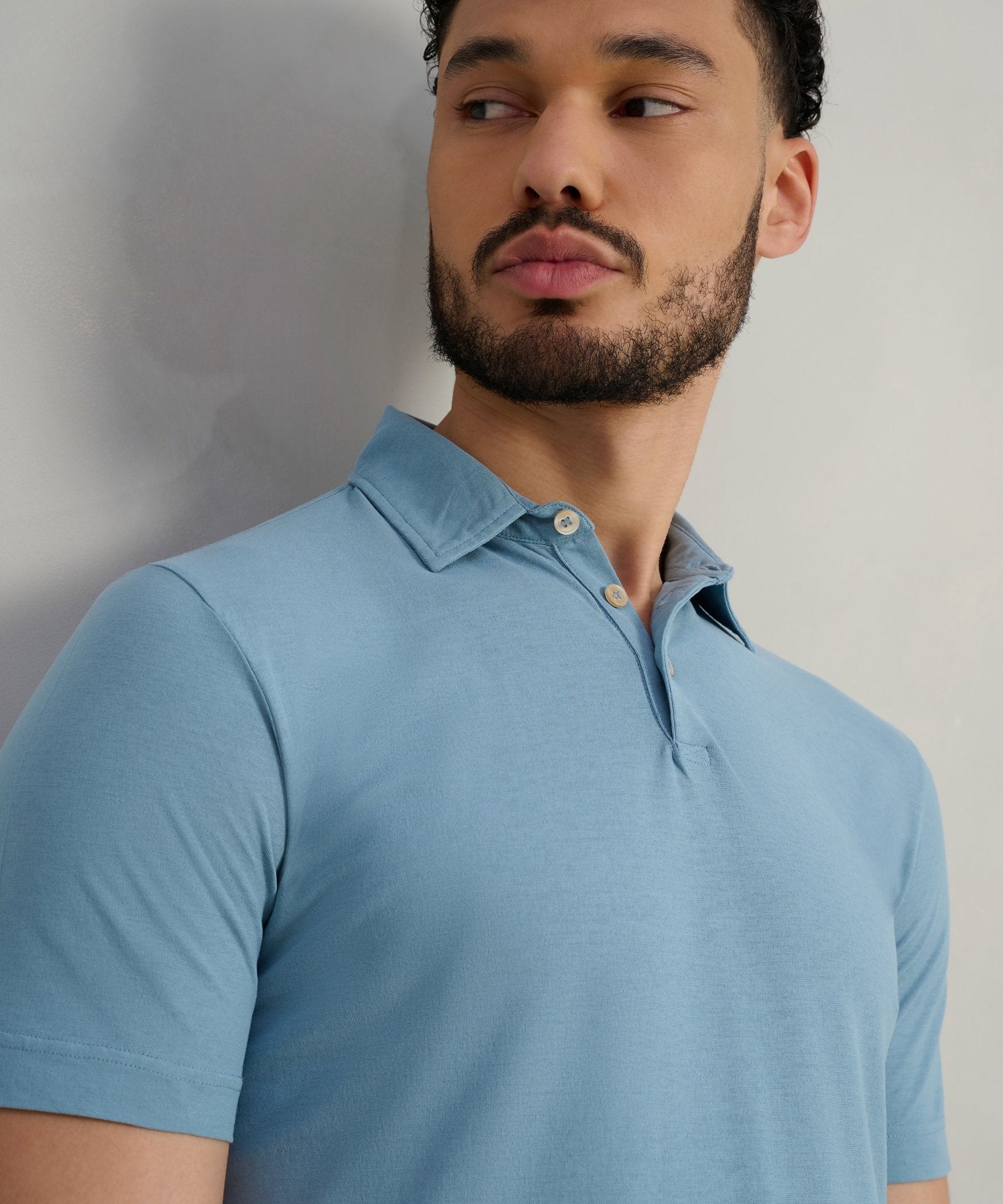 SOCI3TY Polo Cool Cotton lichtblauw - THE SOCIETY SHOP