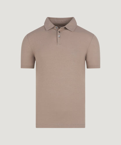 SOCI3TY Polo Cool Cotton lichtbruin - THE SOCIETY SHOP