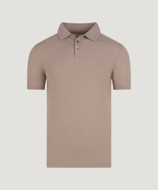 SOCI3TY Polo Cool Cotton lichtbruin - THE SOCIETY SHOP