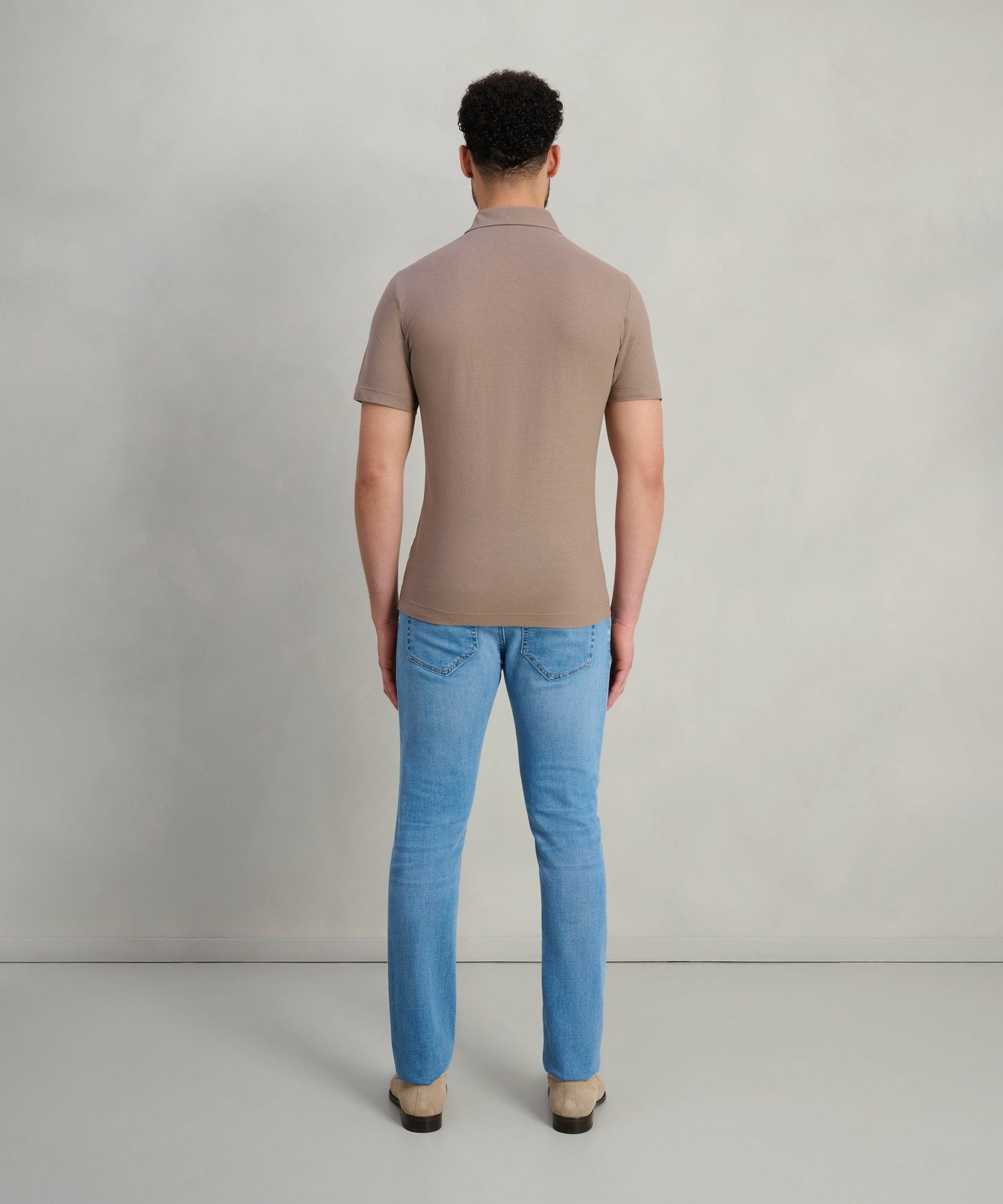 SOCI3TY Polo Cool Cotton lichtbruin - THE SOCIETY SHOP