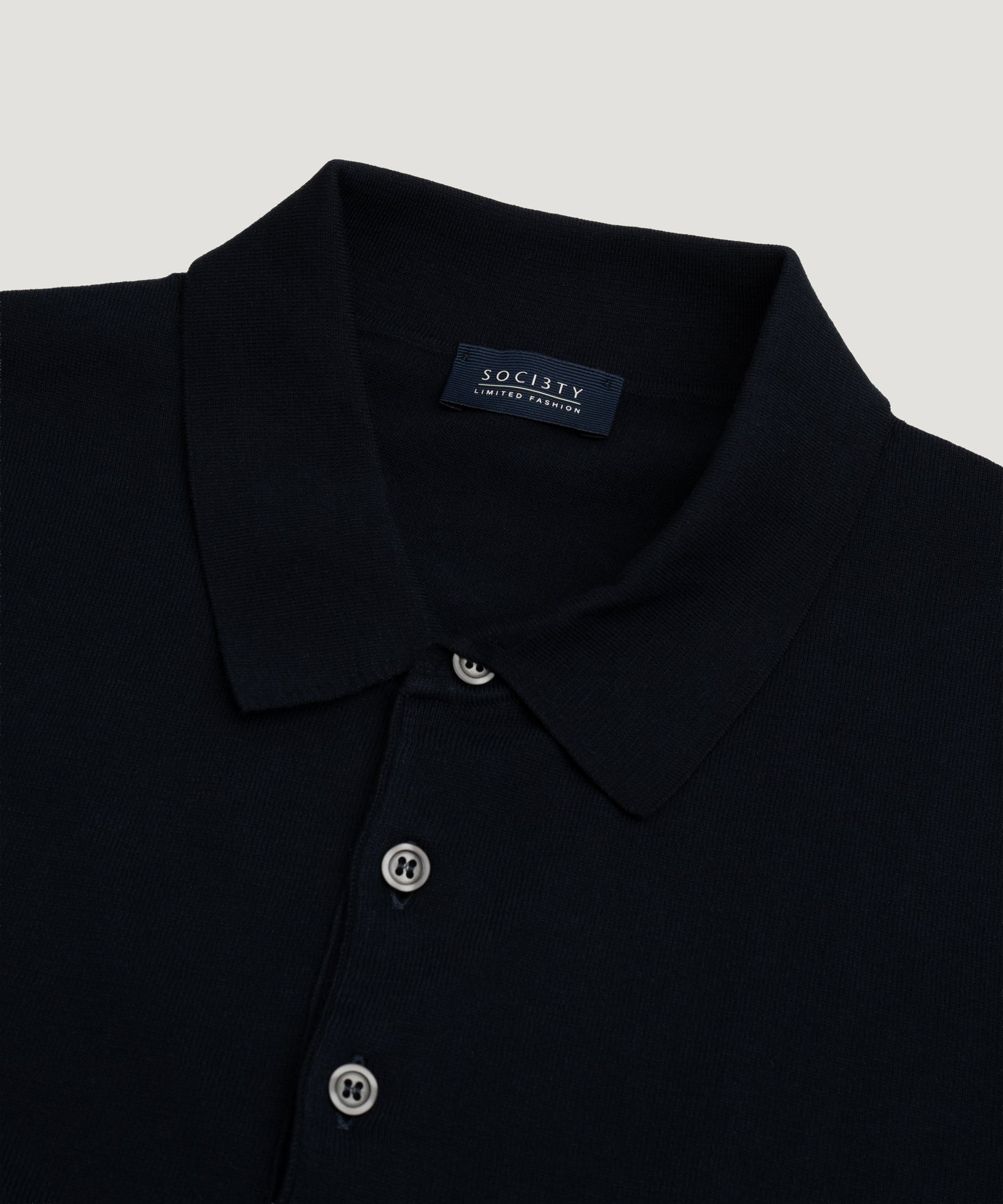 SOCI3TY Limited Fashion Polo fine 4 - ply katoen donkerblauw - THE SOCIETY SHOP