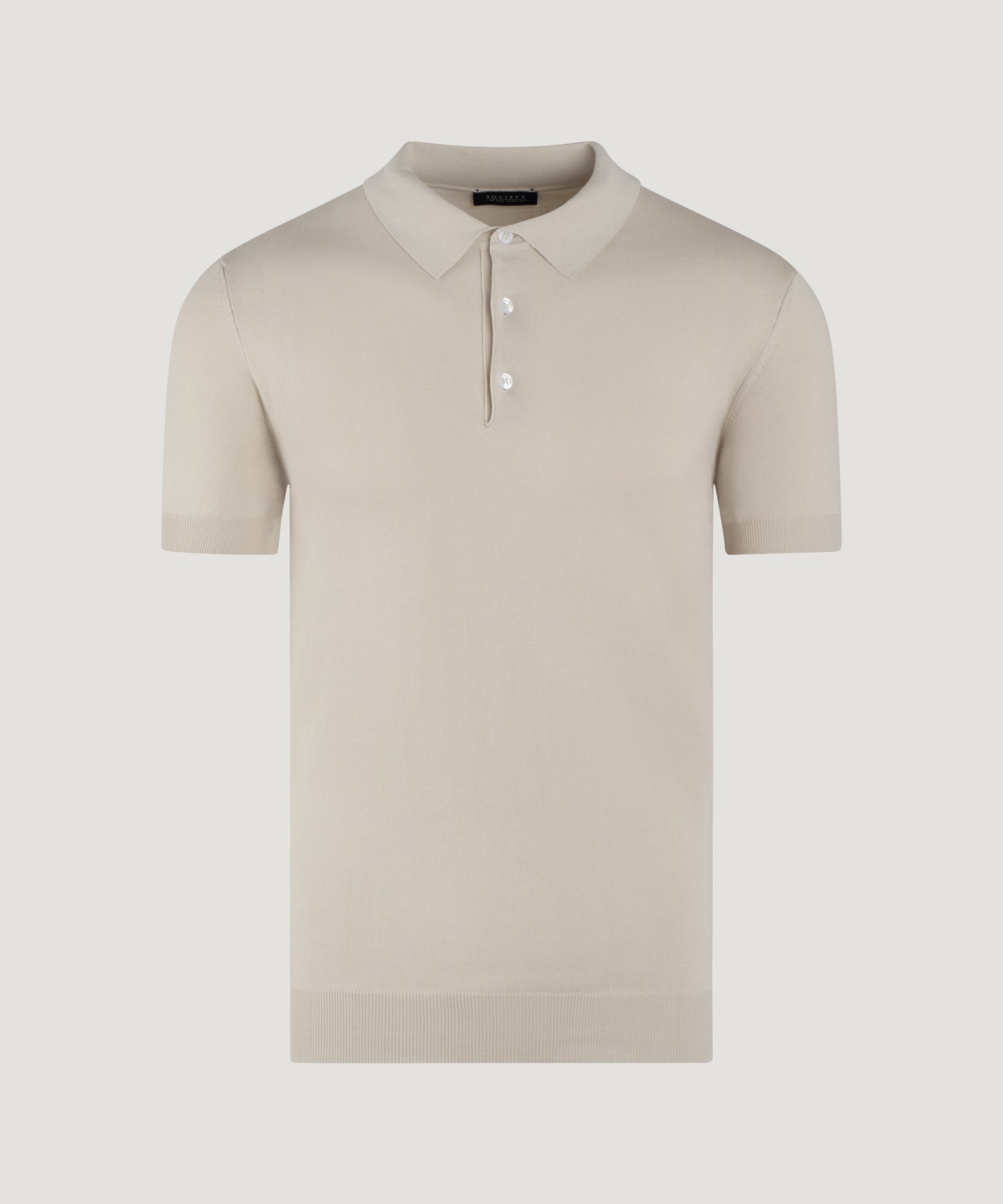 SOCI3TY Limited Fashion Polo fine 4 - ply katoen off - krijt - THE SOCIETY SHOP