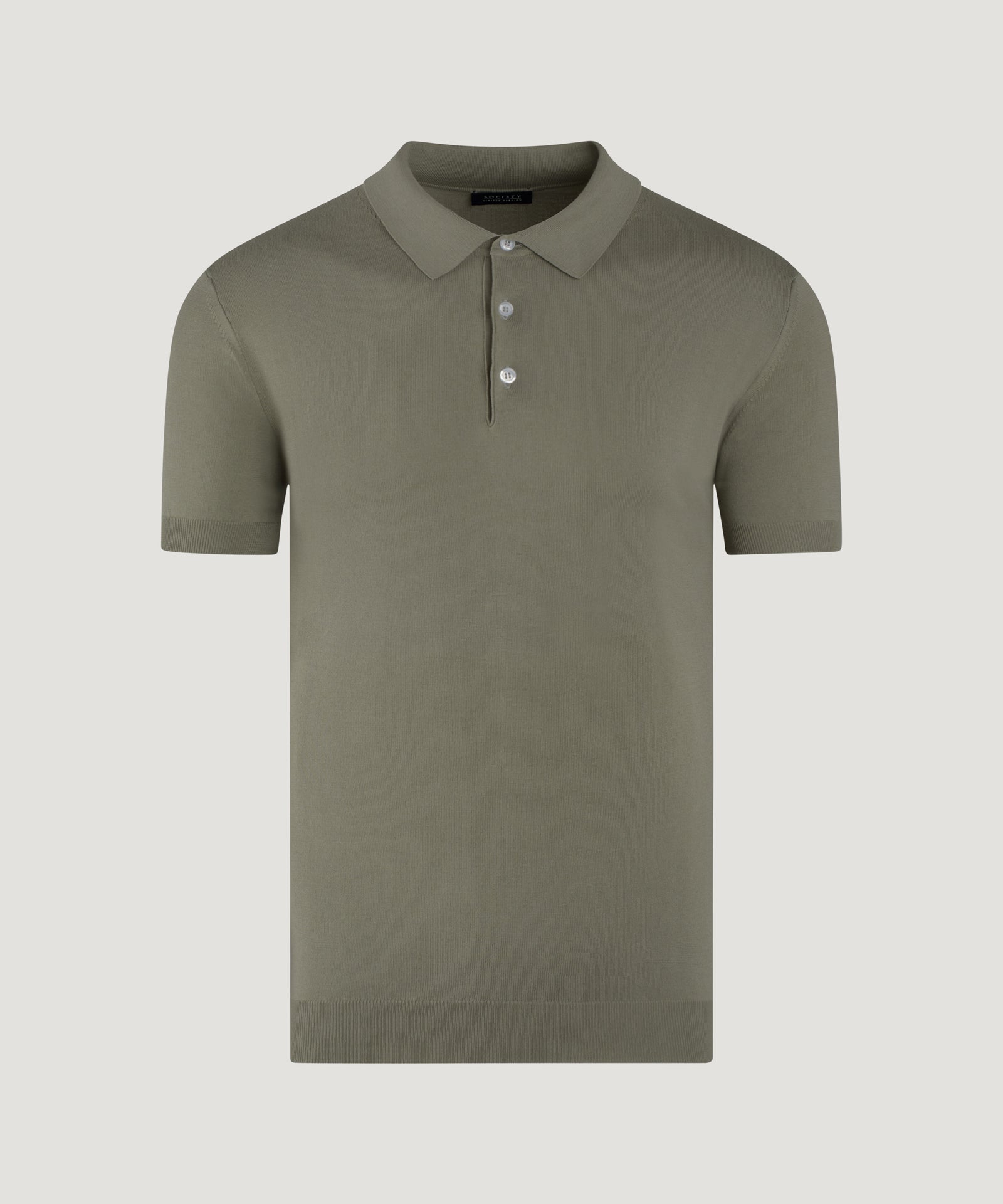 SOCI3TY Limited Fashion Polo fine 4 - ply katoen saliegroen - THE SOCIETY SHOP