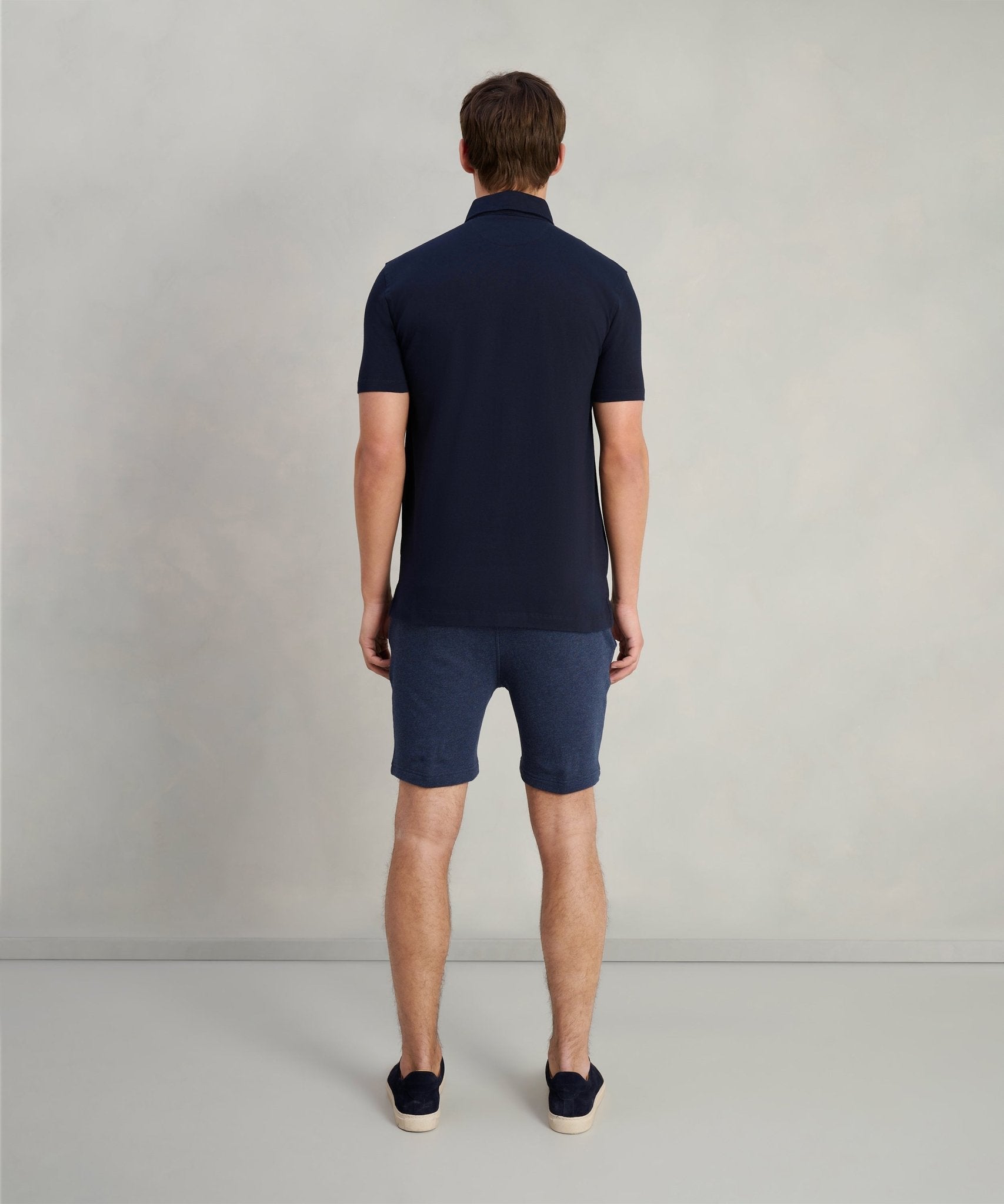 SOCI3TY Polo fine cotton jersey stretch donkerblauw - The Society Shop