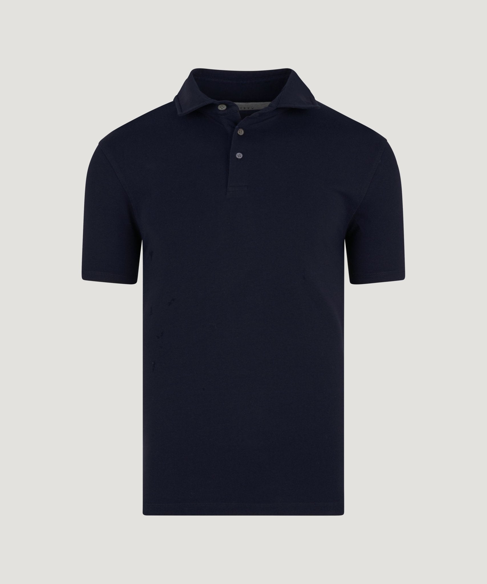SOCI3TY Polo fine cotton jersey stretch donkerblauw - The Society Shop