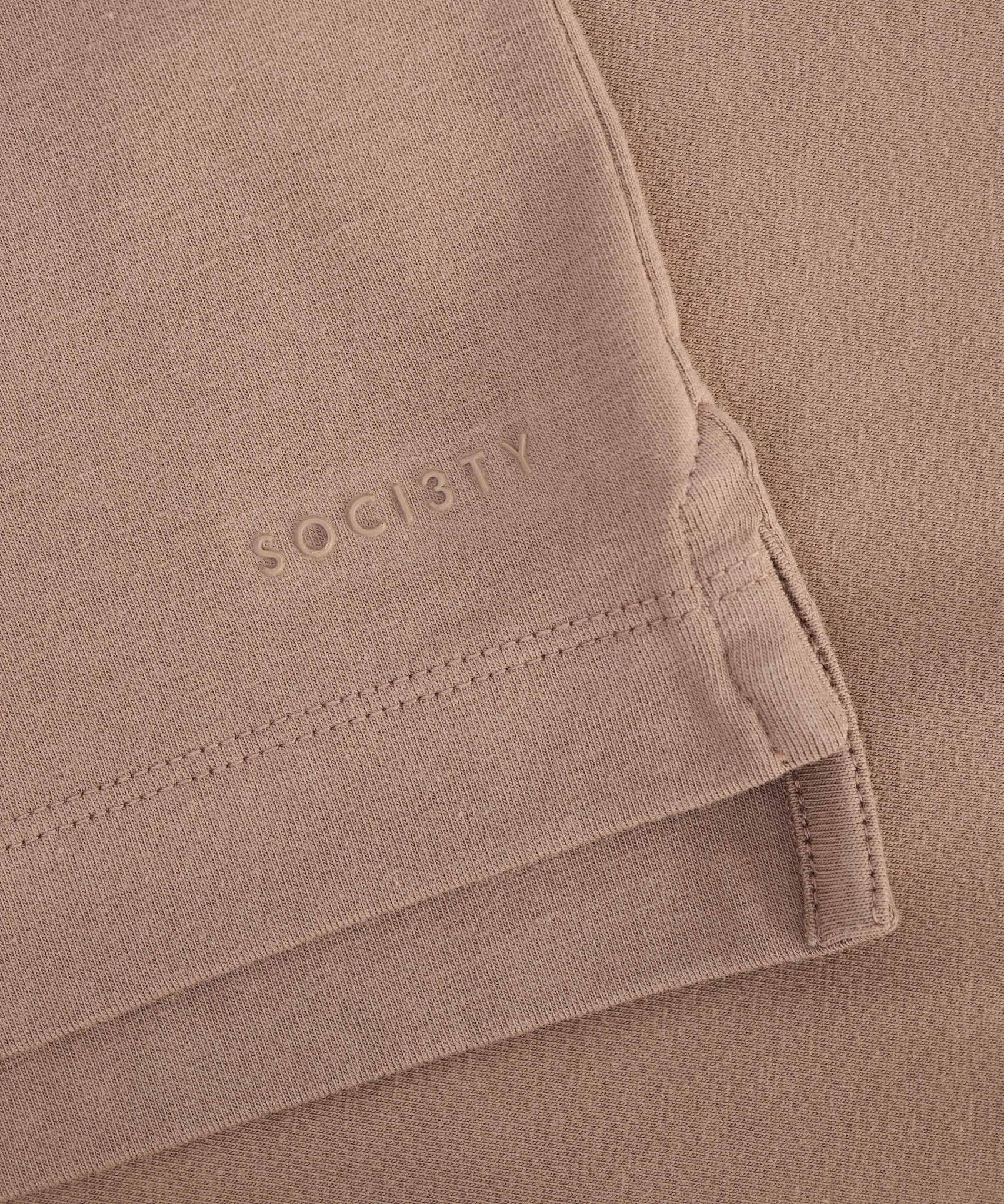 SOCI3TY Polo fine cotton jersey stretch mid sand - The Society Shop