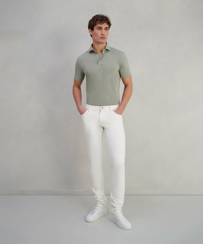 SOCI3TY Polo fine cotton jersey stretch mintgroen - The Society Shop