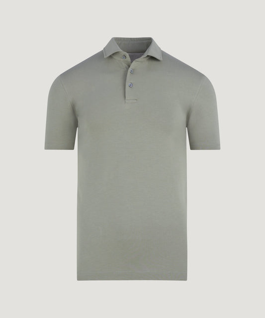 SOCI3TY Polo fine cotton jersey stretch mintgroen - The Society Shop