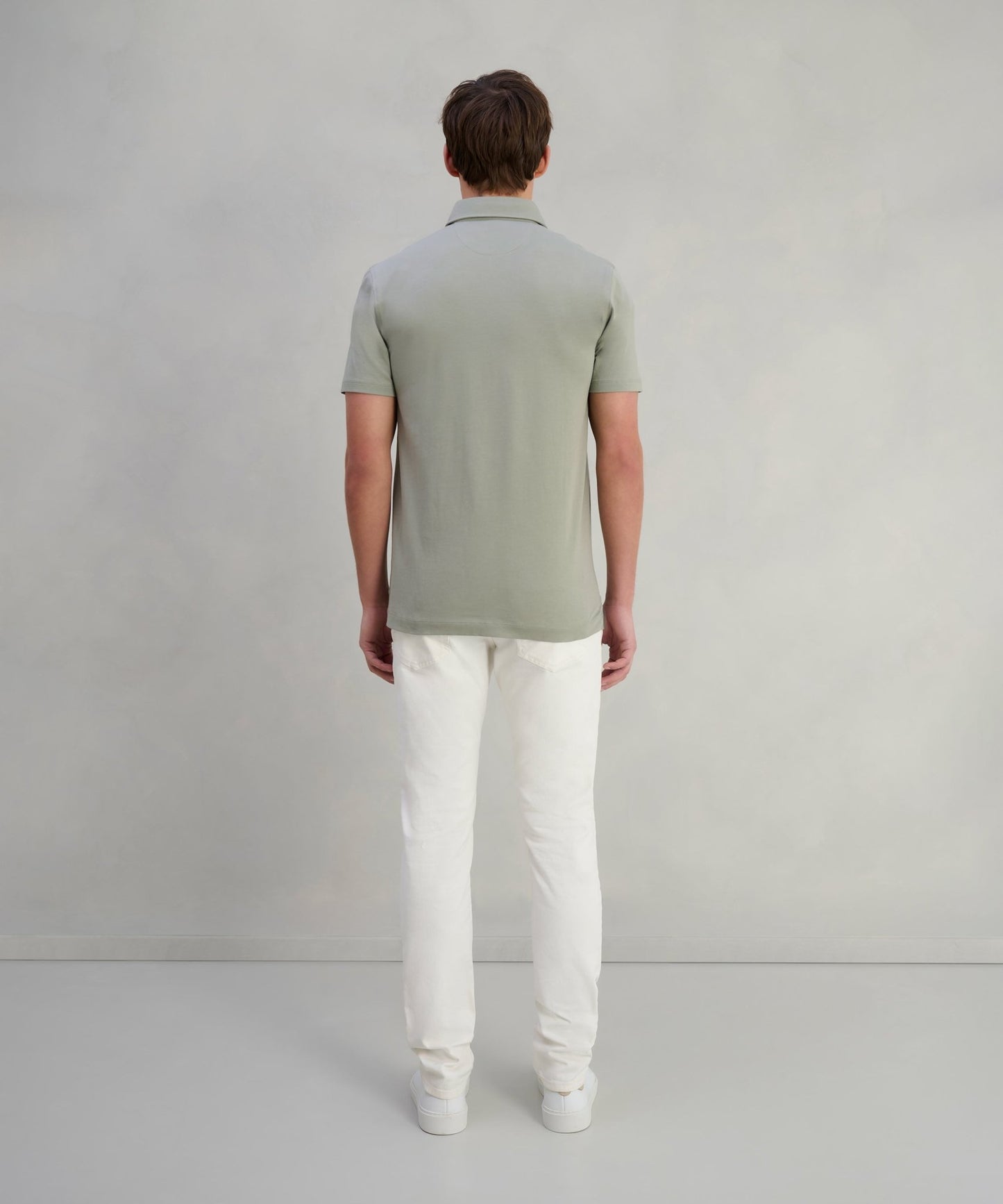 SOCI3TY Polo fine cotton jersey stretch mintgroen - The Society Shop