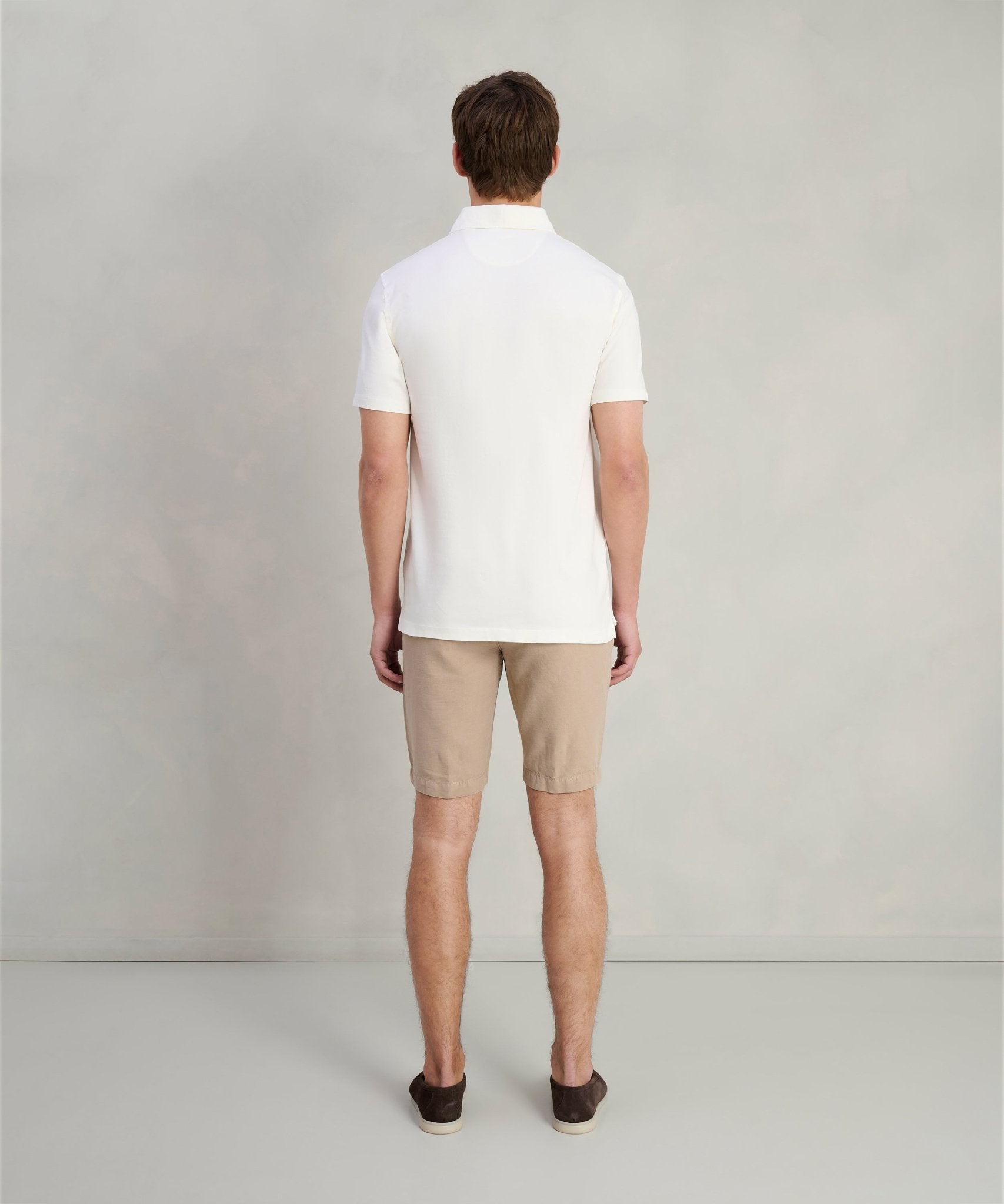 SOCI3TY Polo fine cotton jersey stretch off - white - The Society Shop