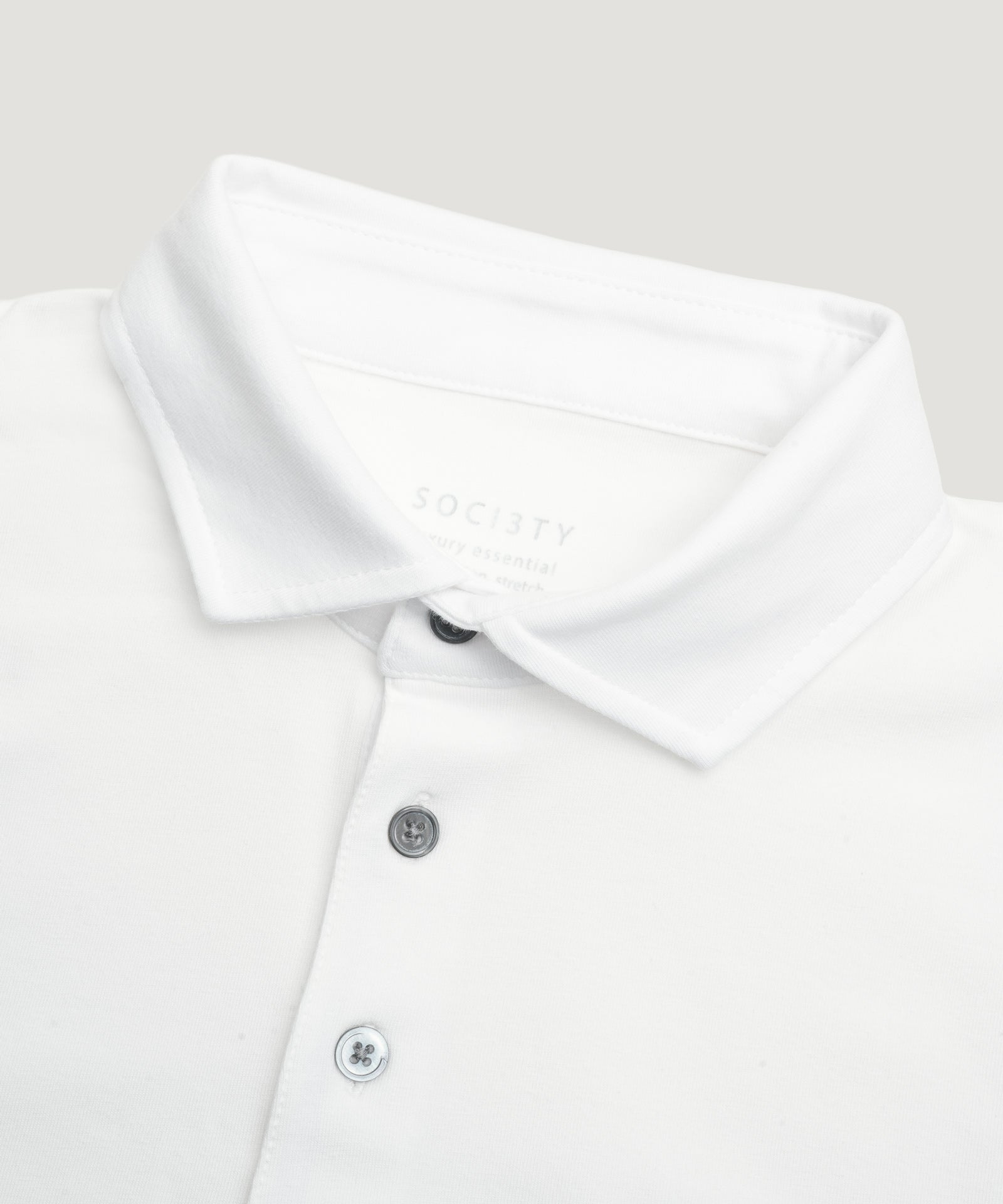SOCI3TY Luxury Sportswear Polo jersey stretch off - white - THE SOCIETY SHOP