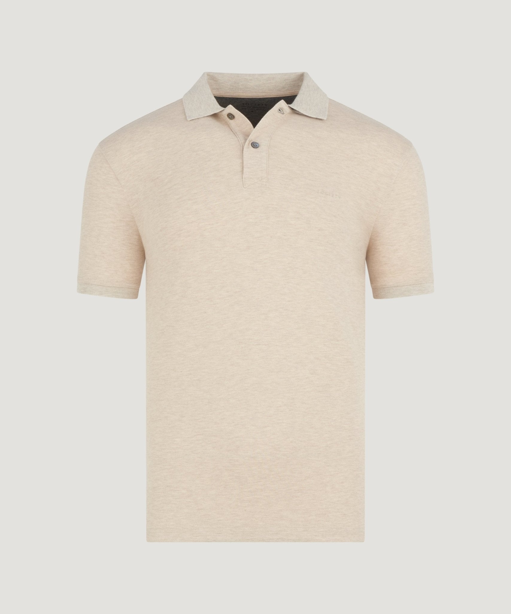 SOCI3TY Polo katoen piqué stretch beige melange - THE SOCIETY SHOP