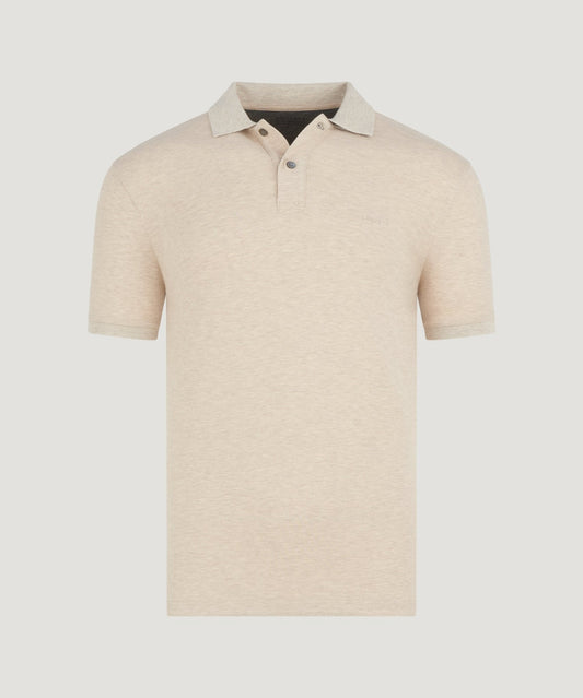 SOCI3TY Polo katoen piqué stretch beige melange - THE SOCIETY SHOP
