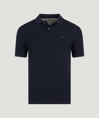 SOCI3TY Polo katoen piqué stretch donkerblauw - THE SOCIETY SHOP