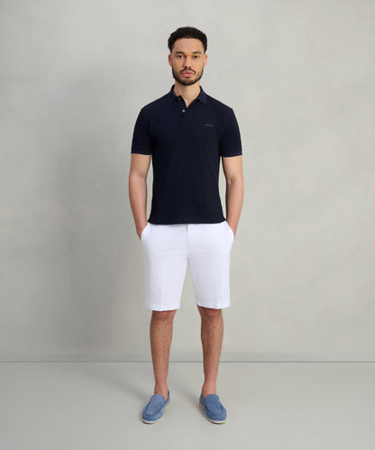 SOCI3TY Polo katoen piqué stretch donkerblauw - THE SOCIETY SHOP