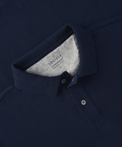 SOCI3TY Polo katoen piqué stretch donkerblauw - The Society Shop