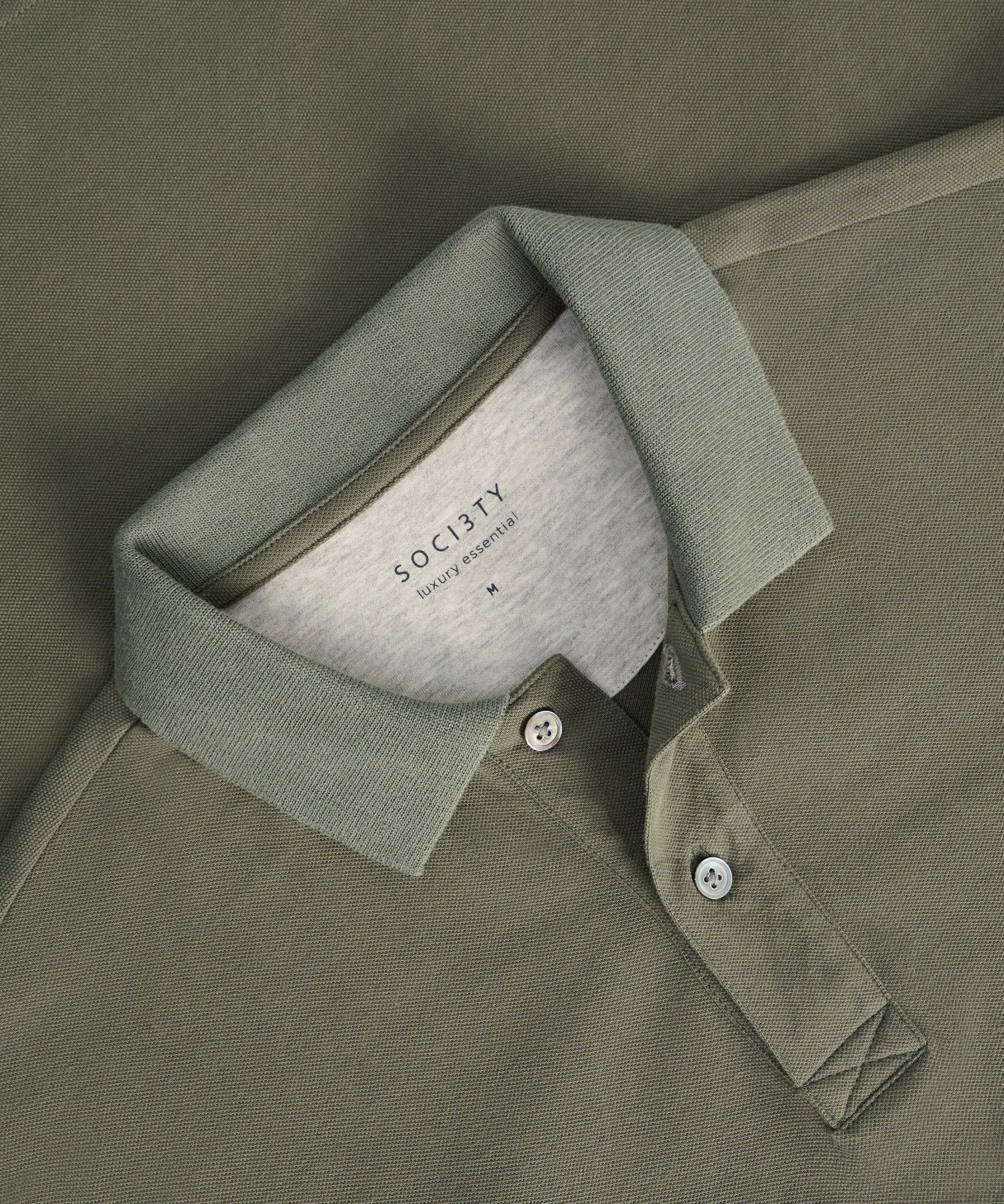 SOCI3TY Polo katoen piqué stretch donkergroen - THE SOCIETY SHOP