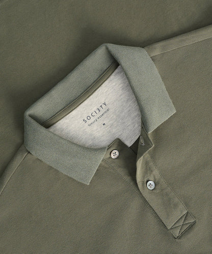 SOCI3TY Polo katoen piqué stretch donkergroen - THE SOCIETY SHOP