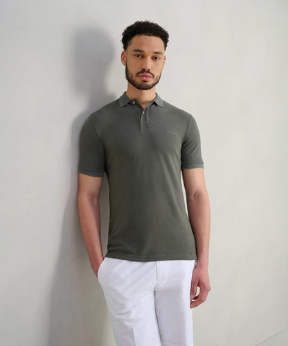SOCI3TY Polo katoen piqué stretch donkergroen - THE SOCIETY SHOP