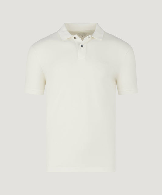 SOCI3TY Polo katoen piqué stretch off - white - THE SOCIETY SHOP
