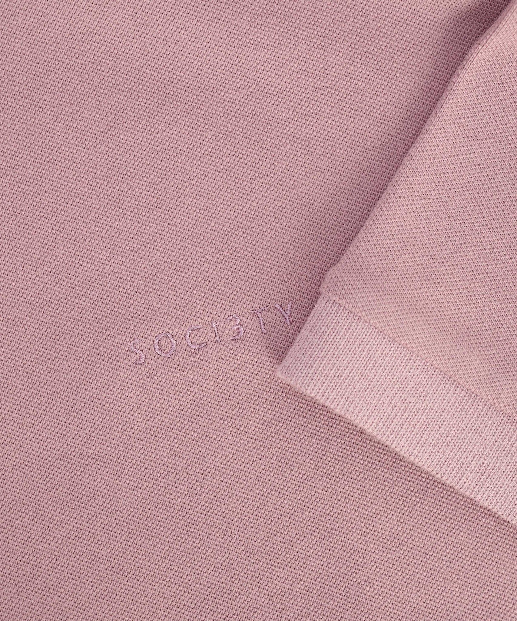 SOCI3TY Polo katoen piqué stretch roze - THE SOCIETY SHOP