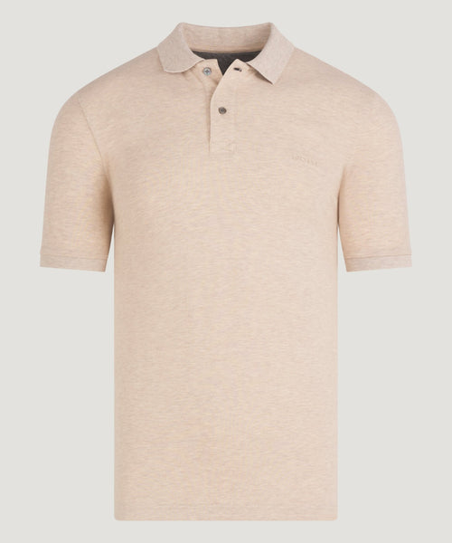 Polo katoen piqué stretch beige