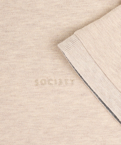 SOCI3TY Polo katoen stretch beige - The Society Shop