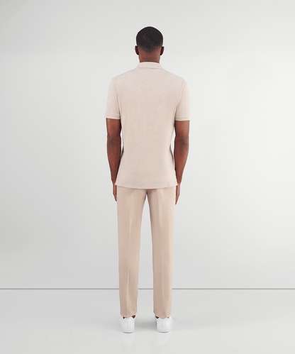 SOCI3TY Polo katoen stretch lichtbeige - The Society Shop