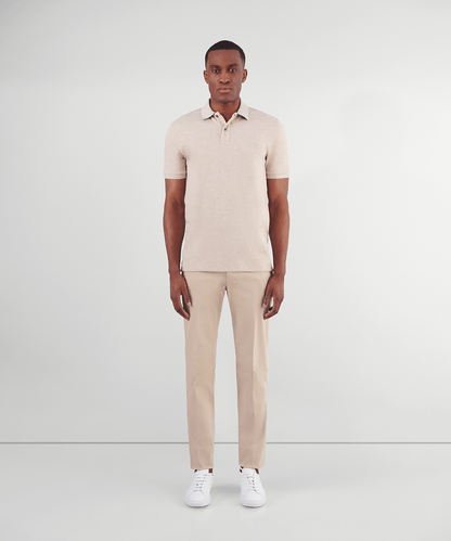 SOCI3TY Polo katoen stretch lichtbeige - The Society Shop