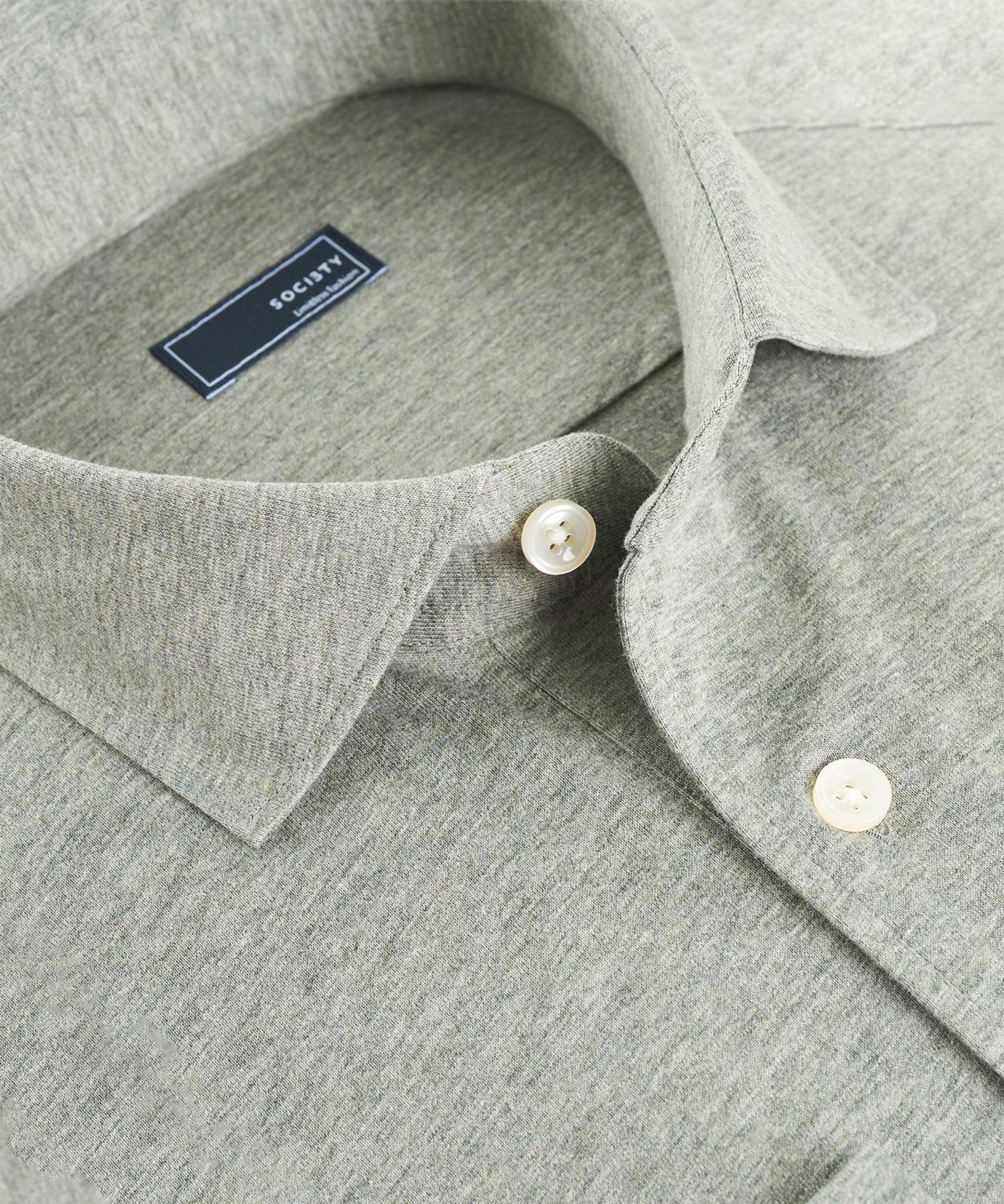 SOCI3TY Polo lange mouw katoen groen - The Society Shop