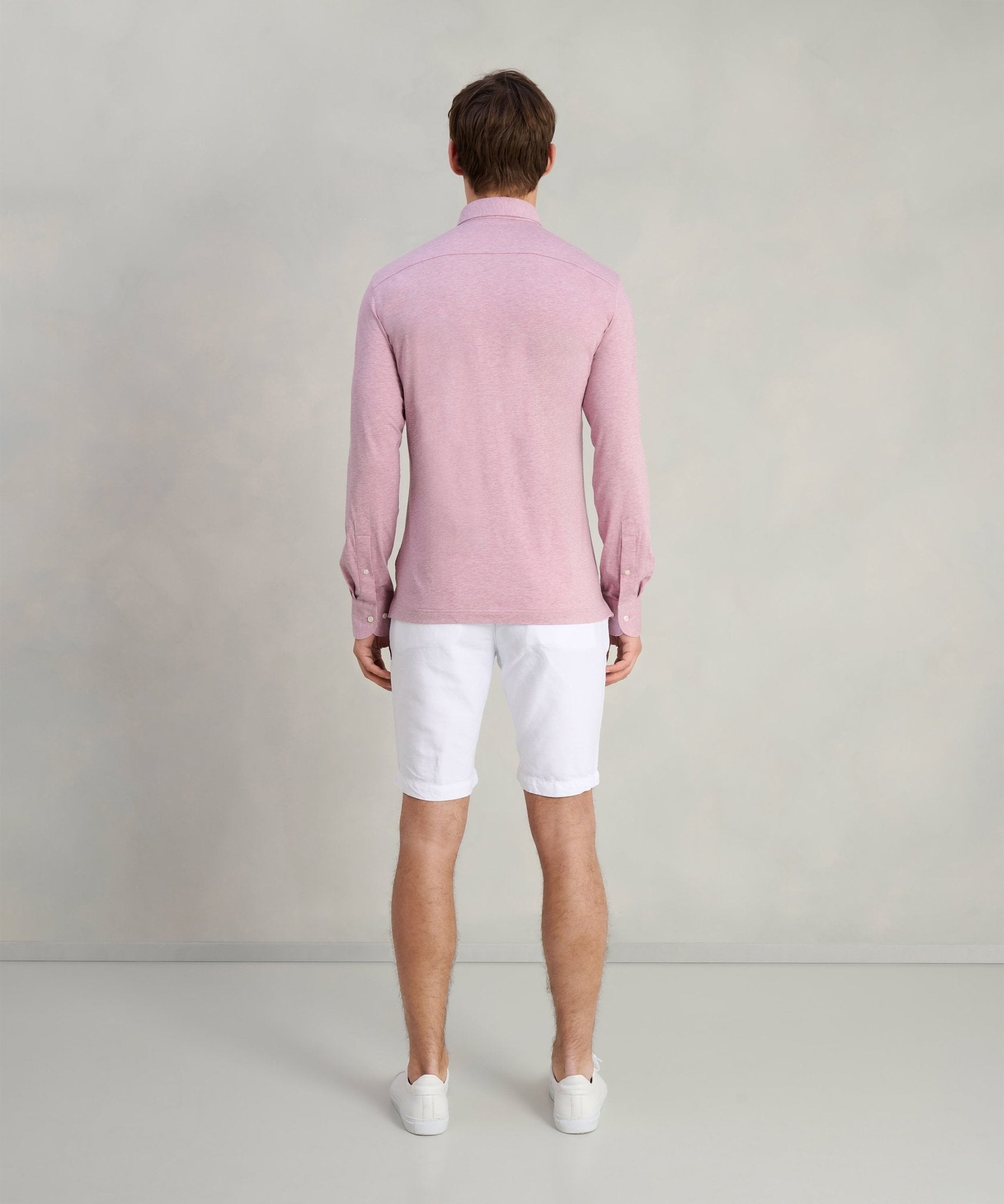 SOCI3TY Polo lange mouw katoen roze - The Society Shop