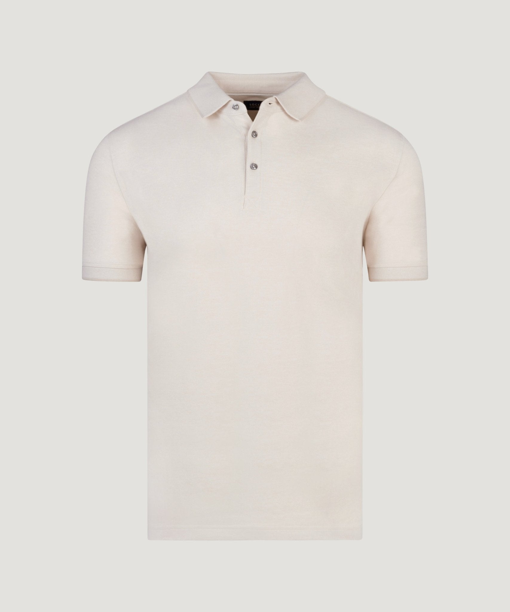 SOCI3TY Luxury Sportswear Polo piqué stretch beige - THE SOCIETY SHOP