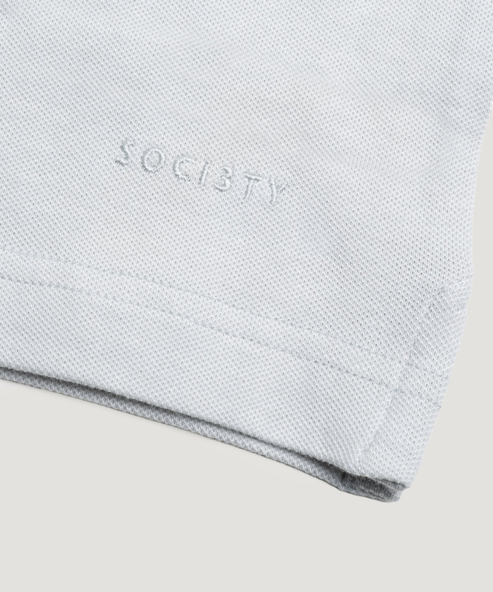 SOCI3TY Luxury Sportswear Polo piqué stretch lichtgrijs - THE SOCIETY SHOP