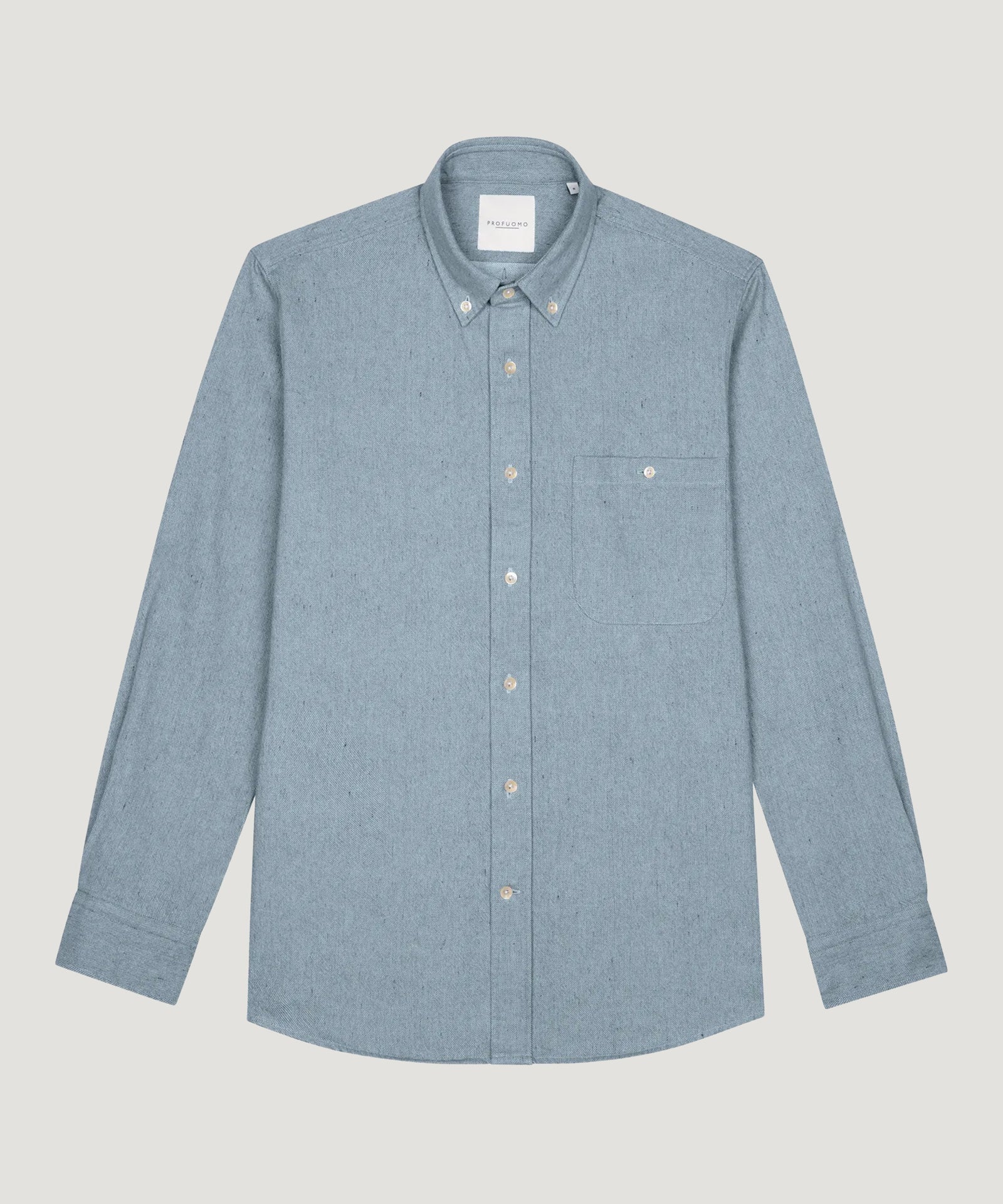 Profuomo Relaxed fit casual shirt katoen chambray blauw - THE SOCIETY SHOP