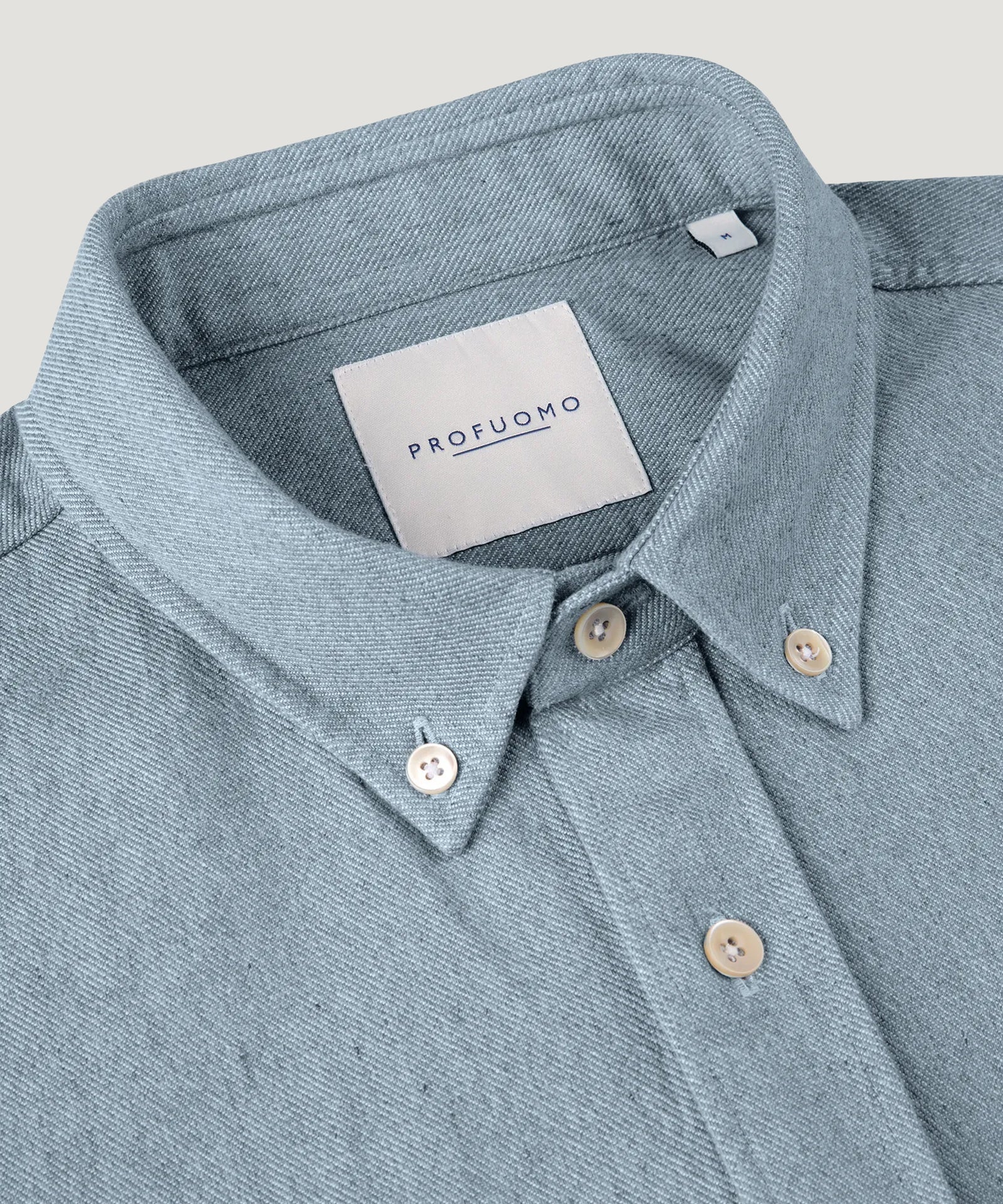 Profuomo Relaxed fit casual shirt katoen chambray blauw - THE SOCIETY SHOP