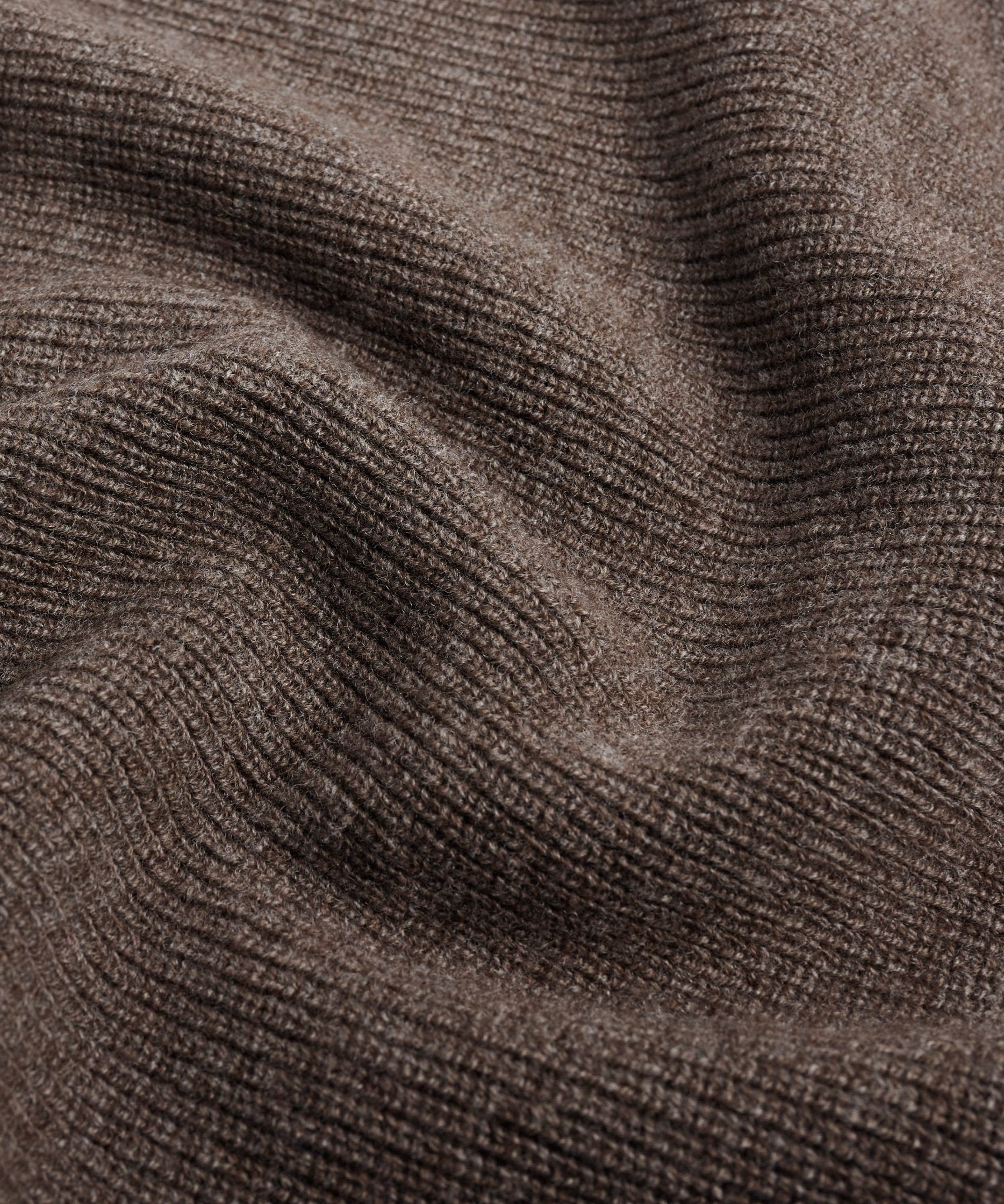 SOCI3TY Rib knit crewneck trui wol/kasjmier bruin - THE SOCIETY SHOP