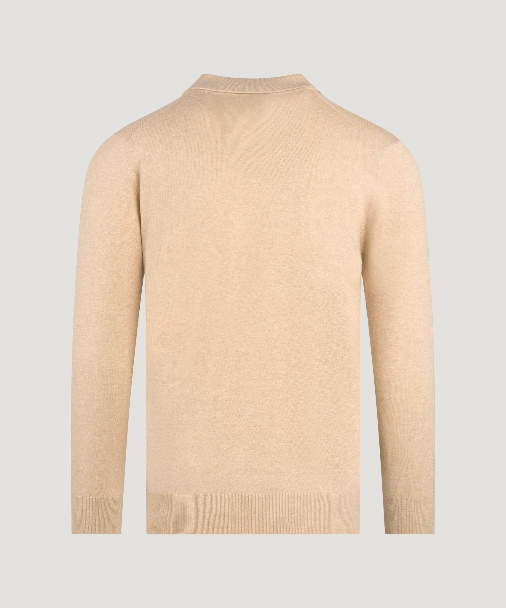 SOCI3TY Limited Fashion Riva buttonless long sleeve polo Cotton Cashmere beige - THE SOCIETY SHOP