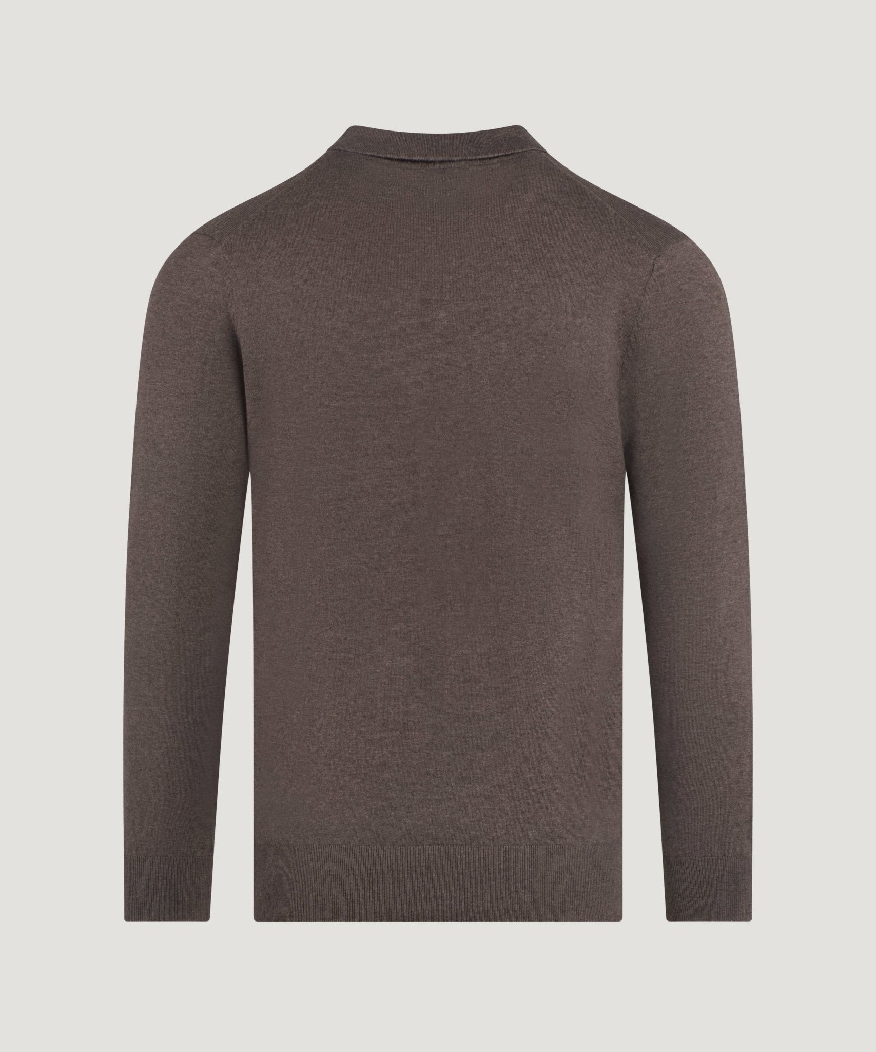SOCI3TY Limited Fashion Riva buttonless long sleeve polo Cotton Cashmere donkerbruin - THE SOCIETY SHOP