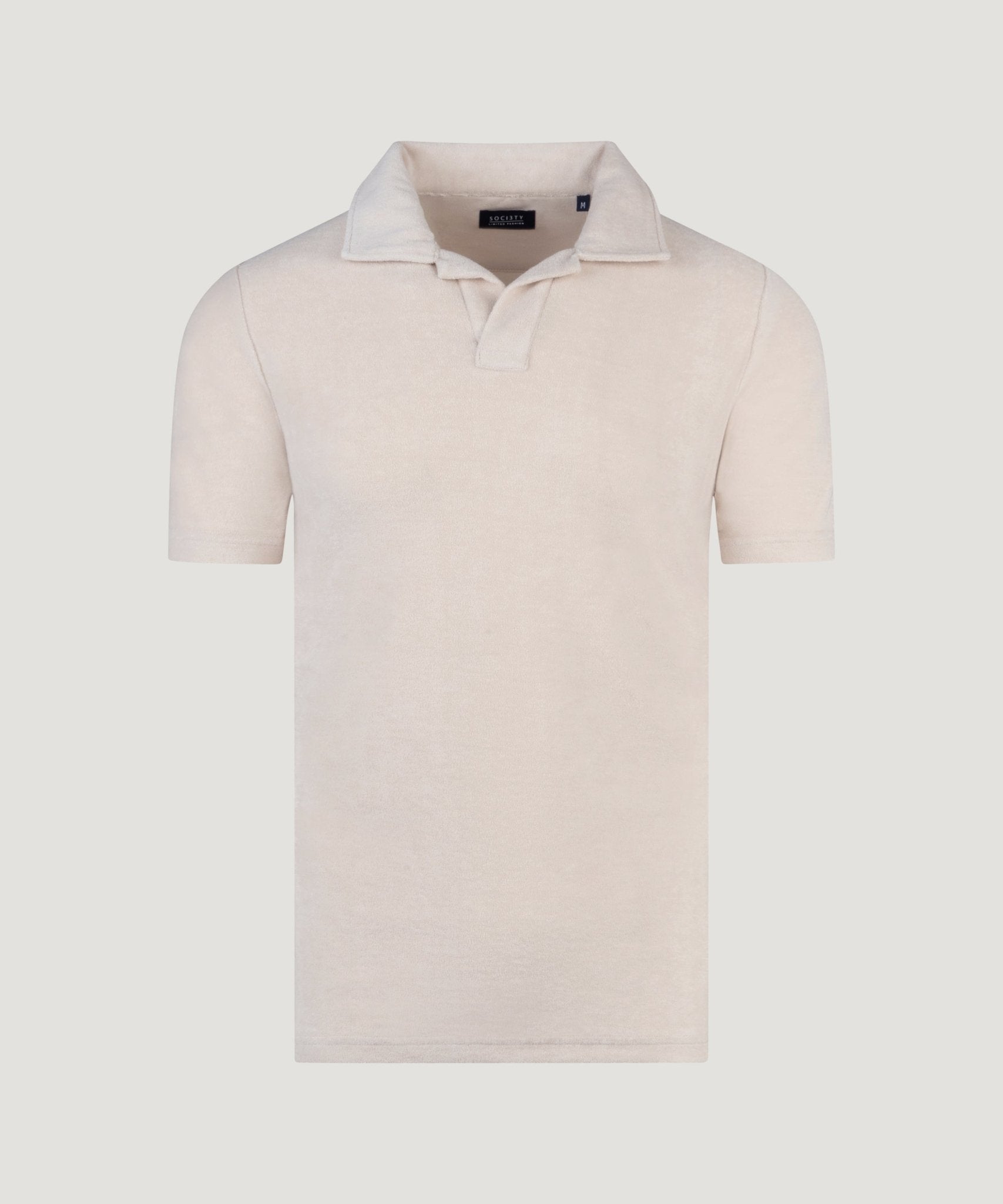 SOCI3TY Limited Fashion Riva polo katoen French terry beige - THE SOCIETY SHOP