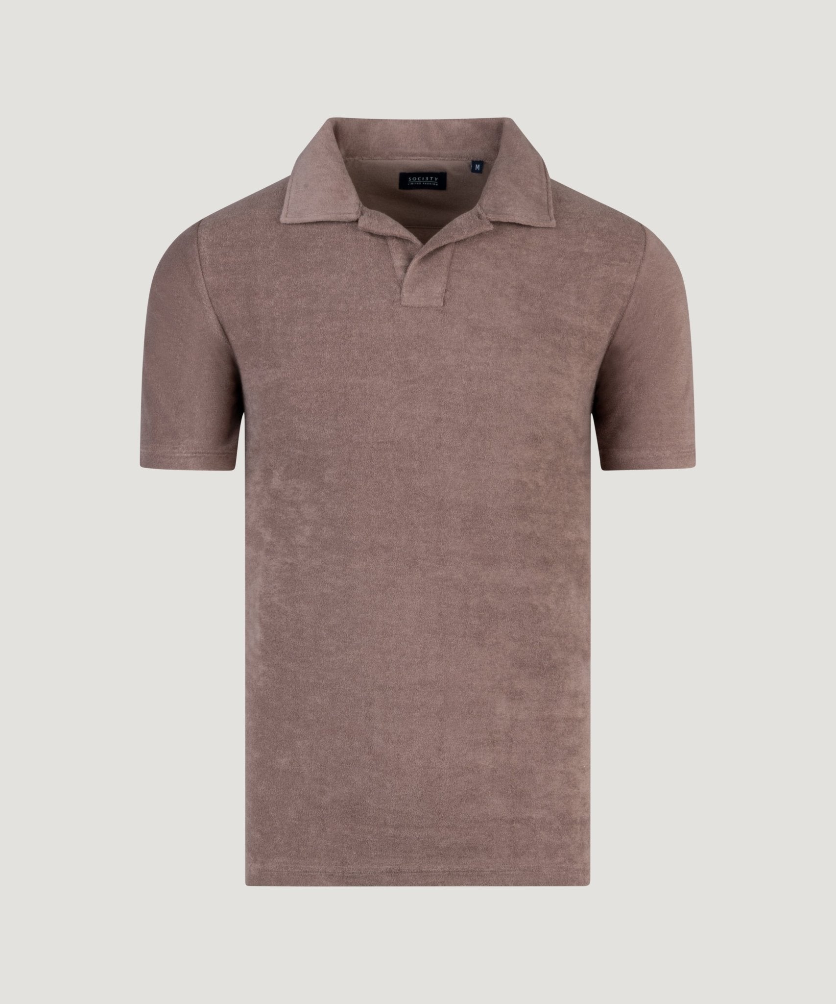 SOCI3TY Limited Fashion Riva polo katoen French terry bruin - THE SOCIETY SHOP