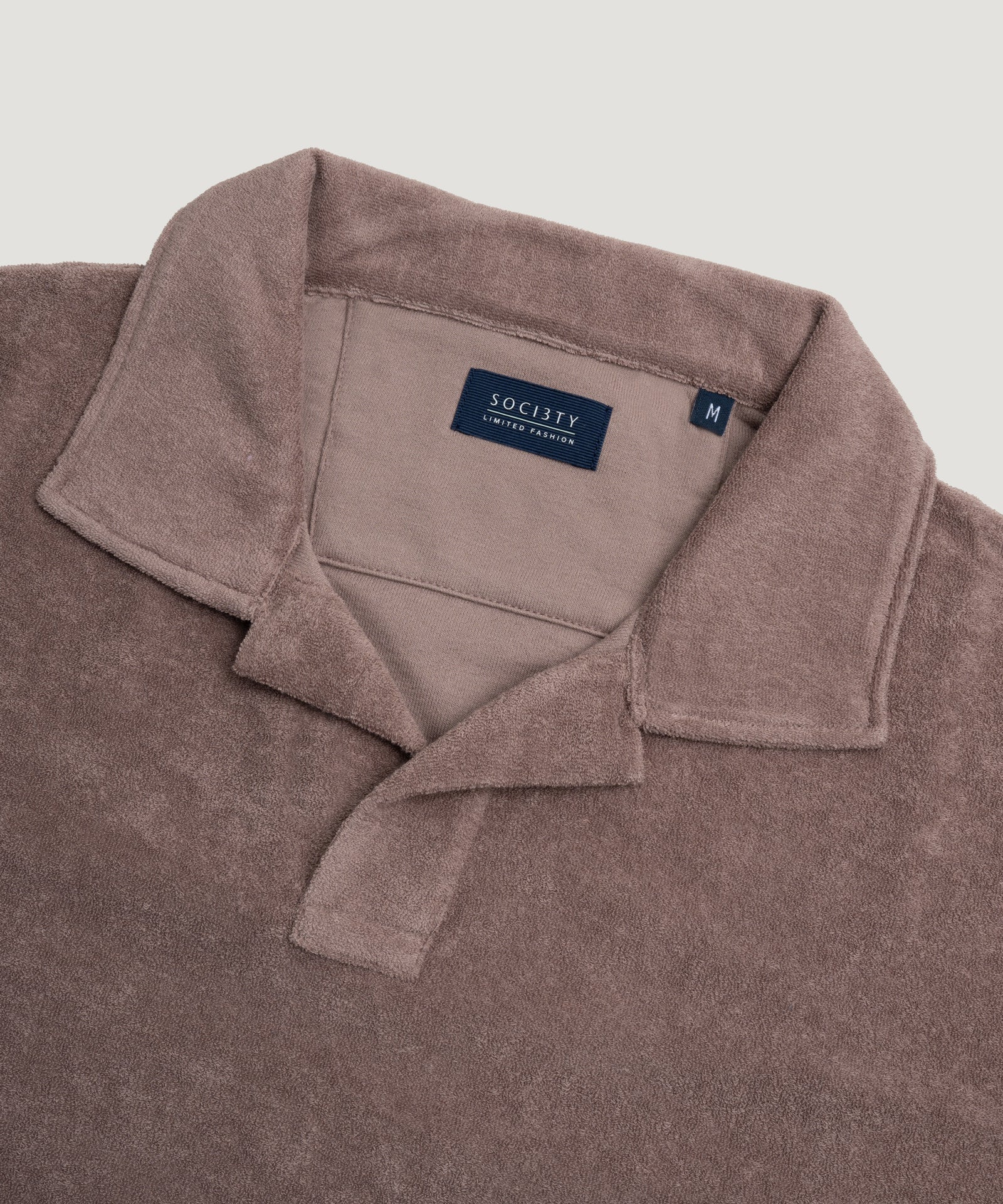 SOCI3TY Limited Fashion Riva polo katoen French terry bruin - THE SOCIETY SHOP