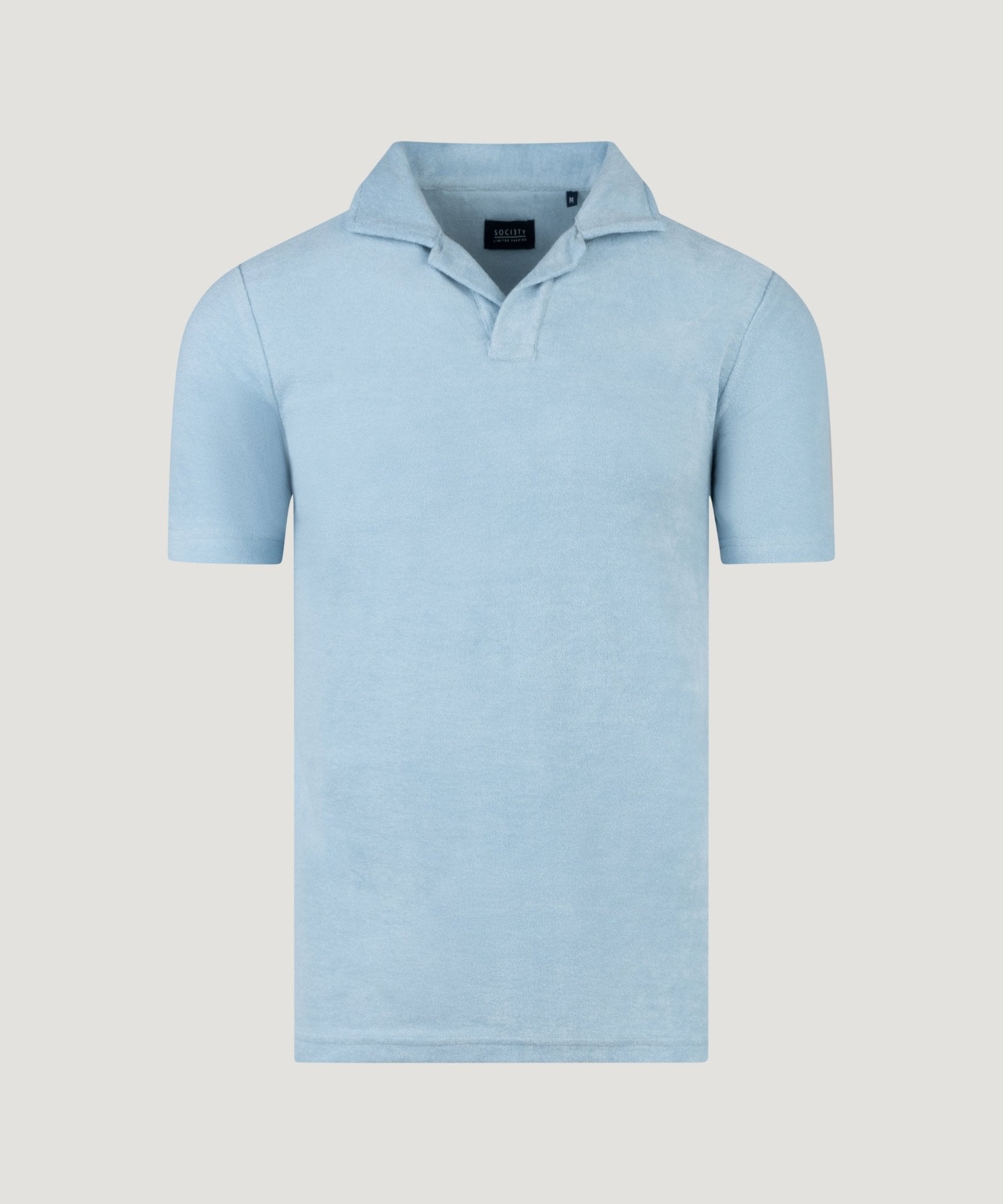 SOCI3TY Limited Fashion Riva polo katoen French terry lichtblauw - THE SOCIETY SHOP
