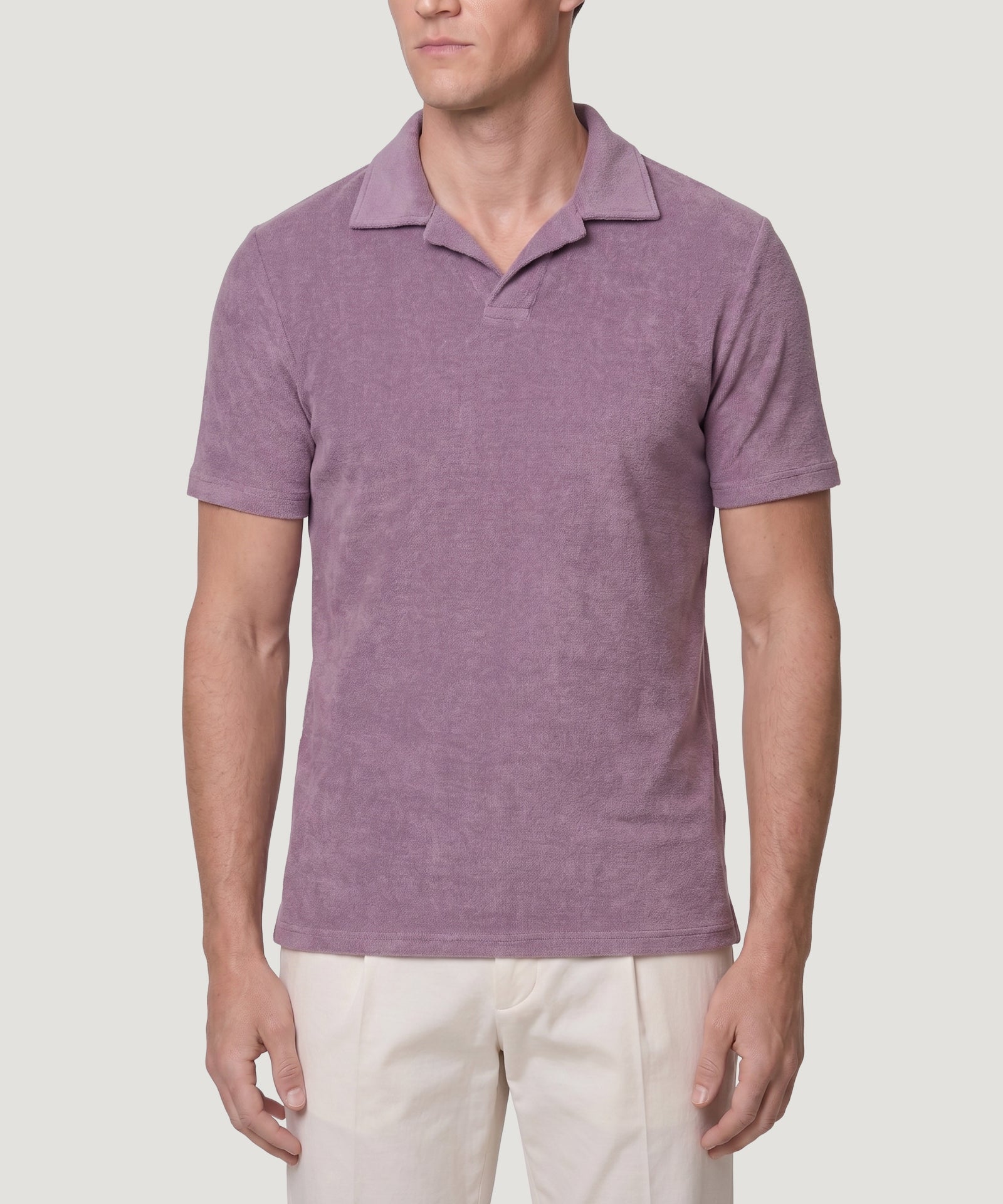 SOCI3TY Limited Fashion Riva polo katoen French terry mauve - THE SOCIETY SHOP