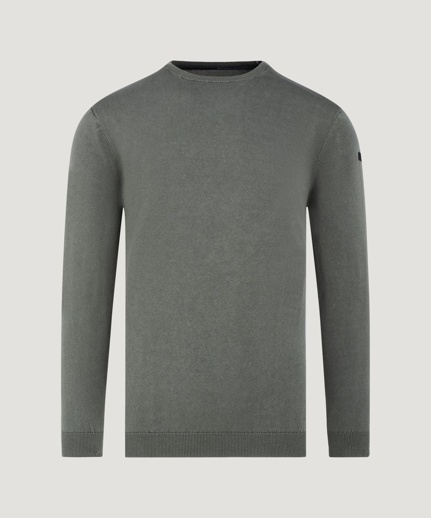 RRD Round knit trui garment dyed sage green - THE SOCIETY SHOP