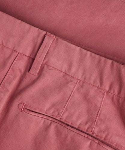 Chino katoen satin stretch washed red